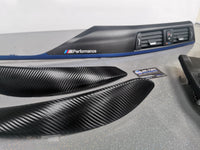 BMW F32 COUPE INTERIOR TRIM SET - TEXTURED CARBON / BLUE ACCENT