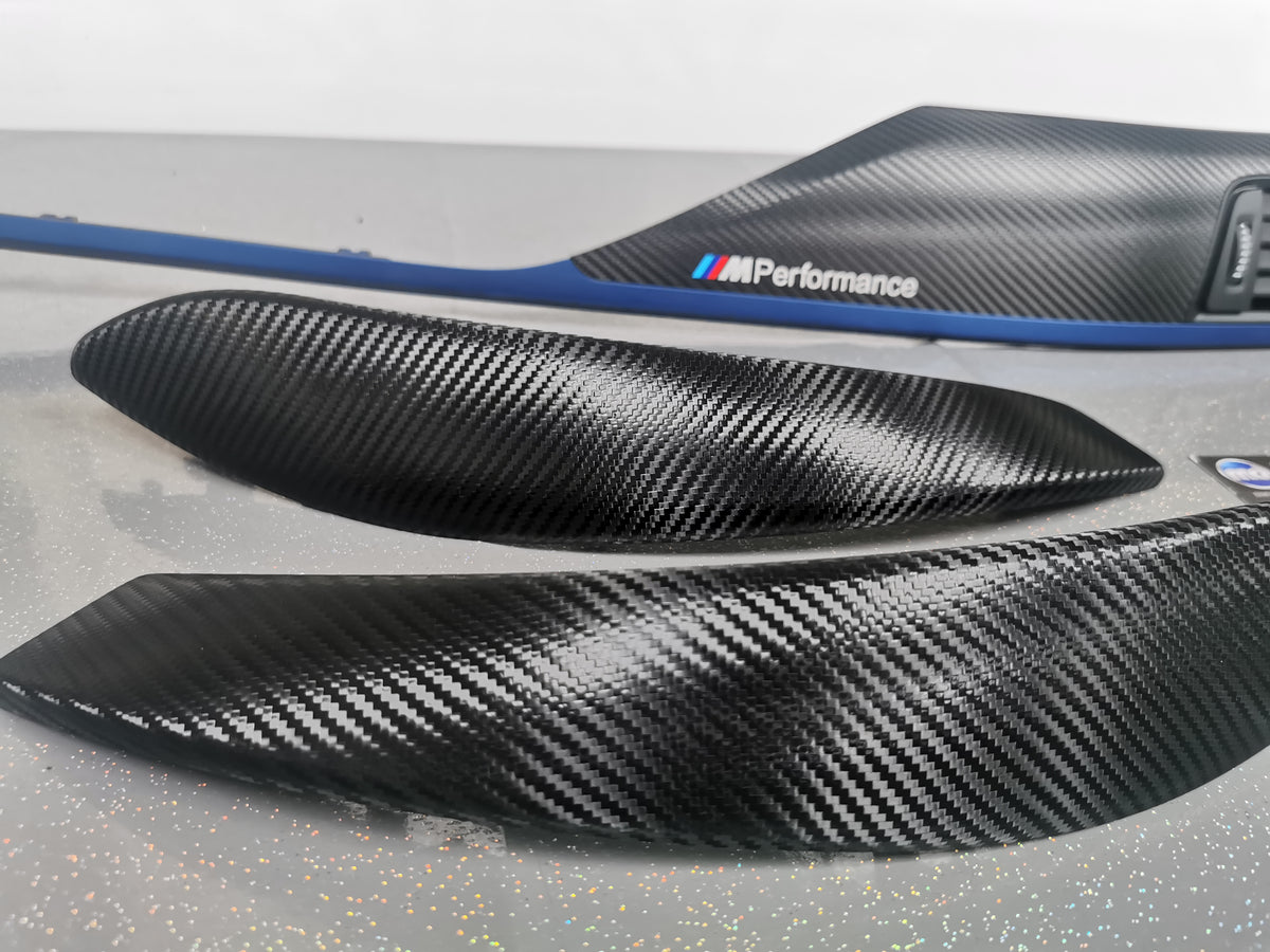 BMW F32 COUPE INTERIOR TRIM SET - TEXTURED CARBON / BLUE ACCENT