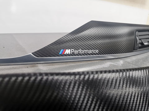 BMW F30 F80 M3 3-SERIES INTERIOR TRIM SET - DEEP TEXTURED GLOSSY CARBON / SILVER ACCENT (MTD-TEX)