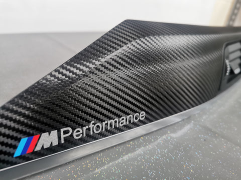 BMW F30 F80 M3 3-SERIES INTERIOR TRIM SET - DEEP TEXTURED GLOSSY CARBON / SILVER ACCENT (MTD-TEX)