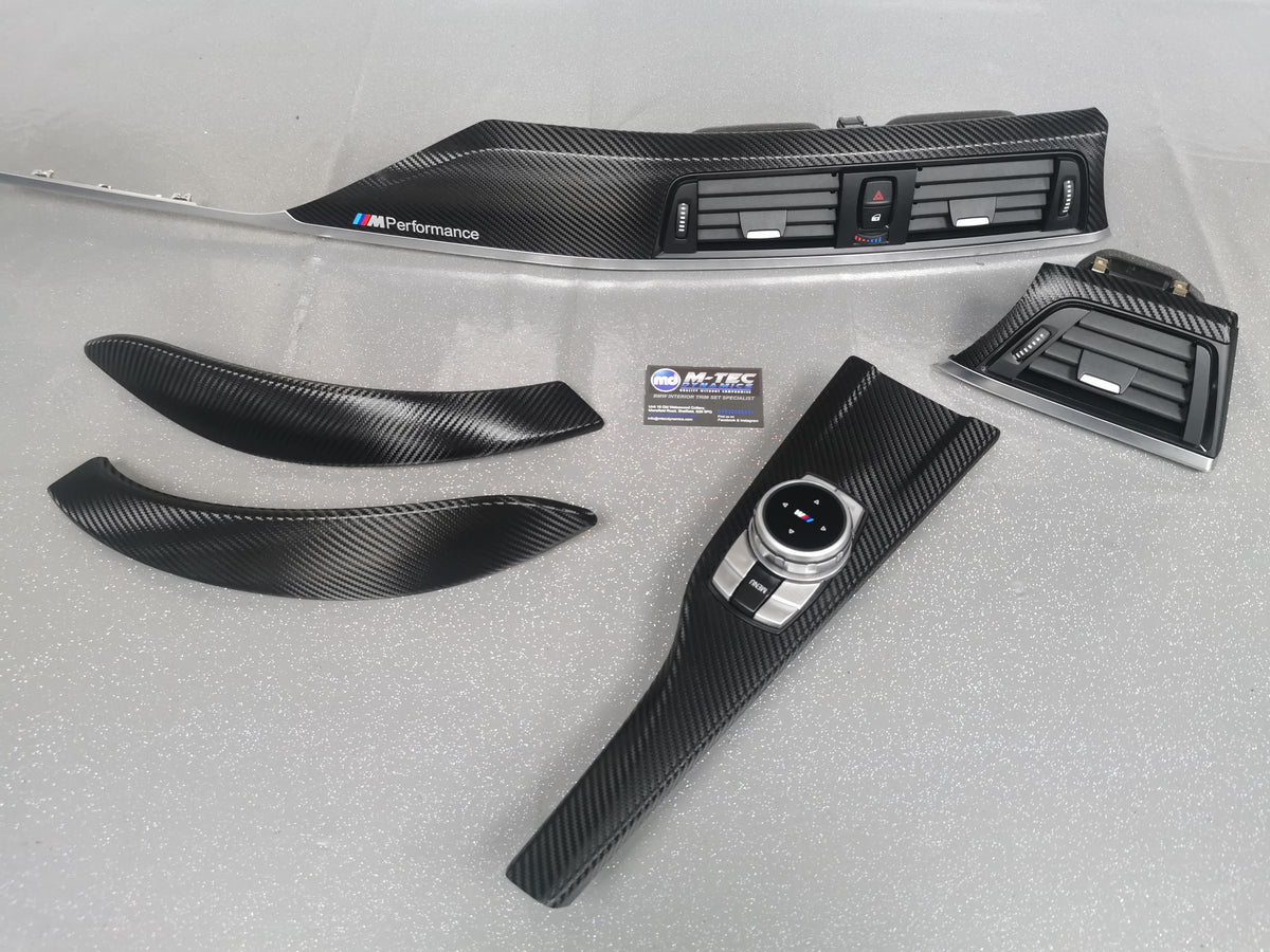 BMW F32 COUPE INTERIOR TRIM SET - TEXTURED CARBON / SILVER ACCENT