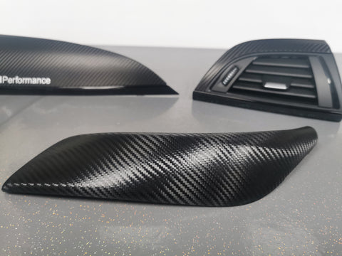 BMW F21 F22 INTERIOR TRIM SET - DEEP TEXTURED GLOSSY CARBON / GLOSS BLACK ACCENT (MTD-TEX)
