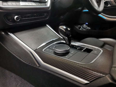 WRAPPING SERVICE - BMW G20 G21 INTERIOR TRIM SET - DEEP TEXTURED GLOSSY BLACK CARBON (MTD-TEX)