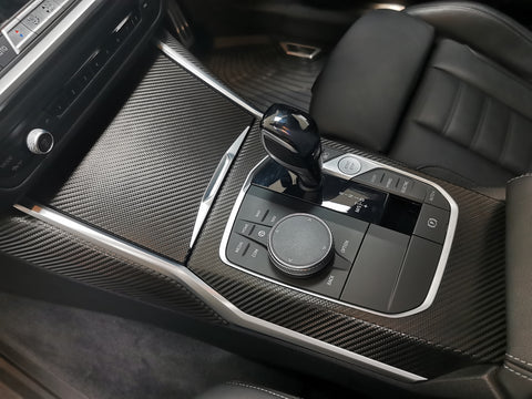 WRAPPING SERVICE - BMW G20 G21 INTERIOR TRIM SET - DEEP TEXTURED GLOSSY BLACK CARBON (MTD-TEX)