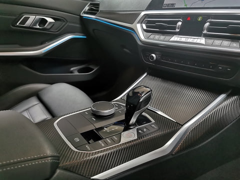 WRAPPING SERVICE - BMW G20 G21 INTERIOR TRIM SET - DEEP TEXTURED GLOSSY BLACK CARBON (MTD-TEX)