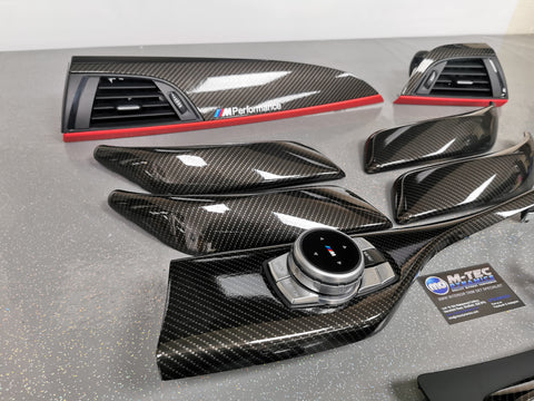 WRAPPING SERVICE - BMW F2X INTERIOR TRIM SET - HIGH GLOSS CARBON (MTD-HG) / RED ACCENT - F20 F21 F22 F23