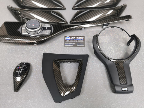 WRAPPING SERVICE - BMW F2X INTERIOR TRIM SET - HIGH GLOSS CARBON (MTD-HG) / RED ACCENT - F20 F21 F22 F23