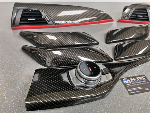 WRAPPING SERVICE - BMW F2X INTERIOR TRIM SET - HIGH GLOSS CARBON (MTD-HG) / RED ACCENT - F20 F21 F22 F23