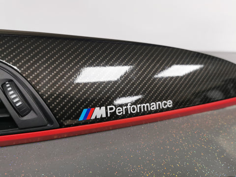 WRAPPING SERVICE - BMW F2X INTERIOR TRIM SET - HIGH GLOSS CARBON (MTD-HG) / RED ACCENT - F20 F21 F22 F23