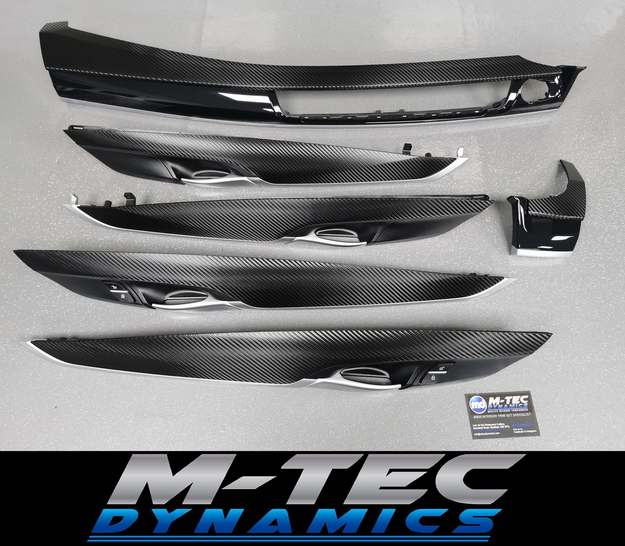 BMW X6 F16 INTERIOR TRIM SET - DEEP TEXTURED GLOSSY BLACK CARBON (MTD-TEX)