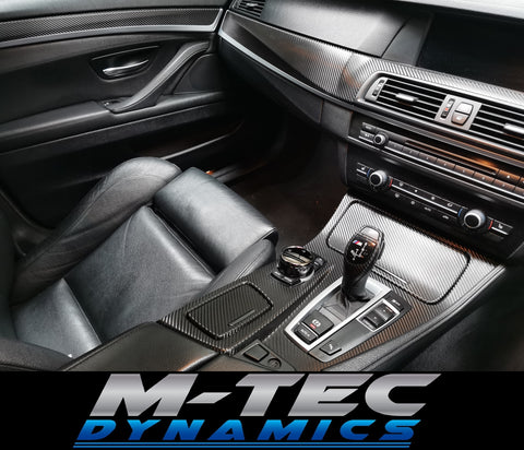 WRAPPING SERVICE - BMW F10 F11 INTERIOR TRIM SET - DEEP TEXTURED GLOSSY BLACK CARBON (MTD-TEX)