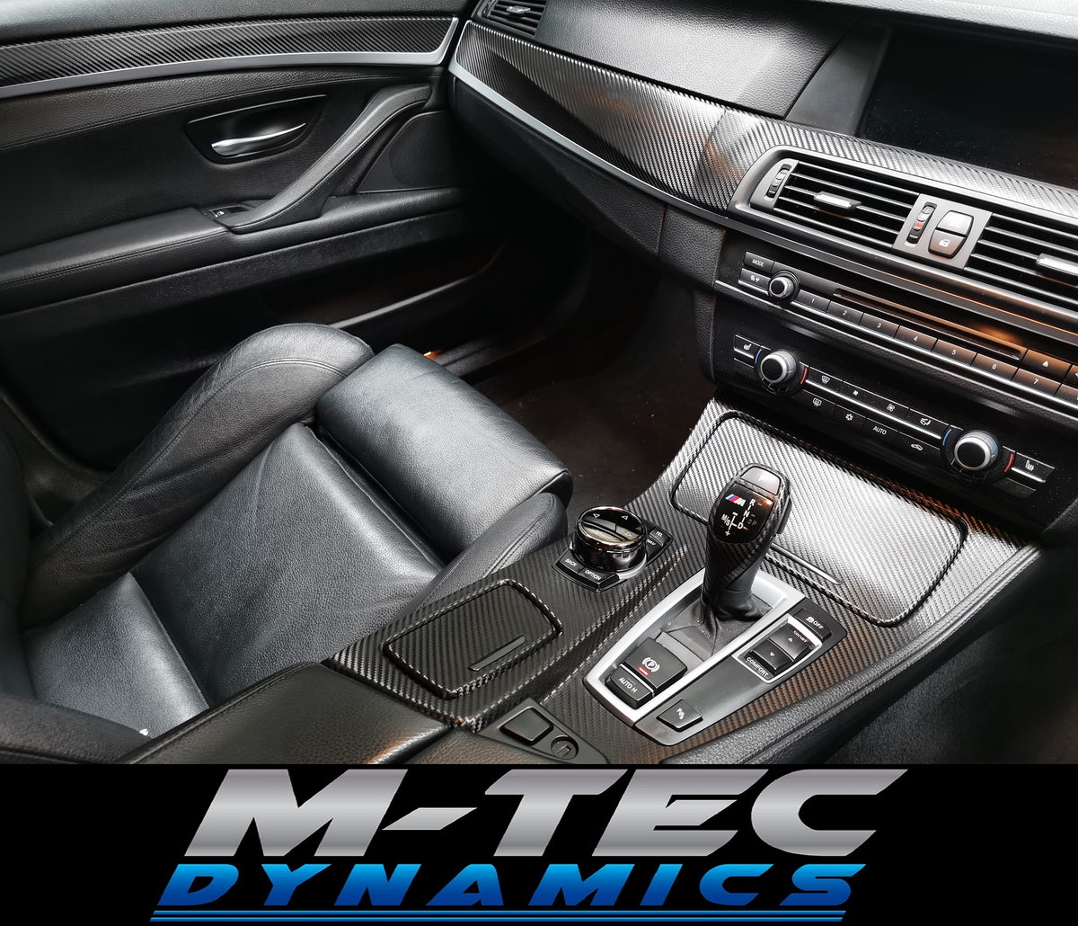 BMW F10 F11 AUTO INTERIOR TRIM SET - DEEP TEXTURED GLOSSY BLACK CARBON (MTD-TEX)