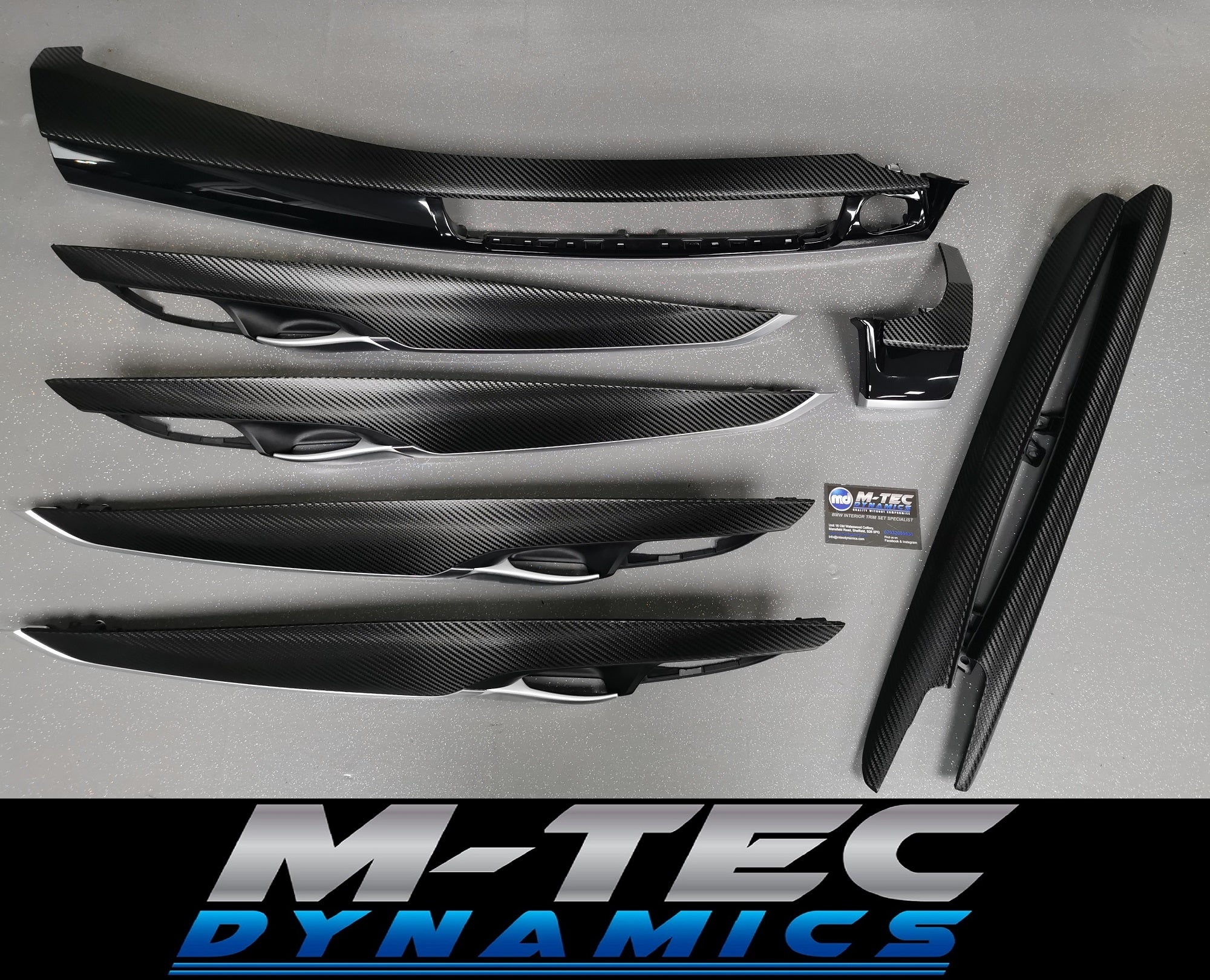 BMW X5 F15 INTERIOR TRIM SET - DEEP TEXTURED GLOSSY BLACK CARBON (MTD-TEX)