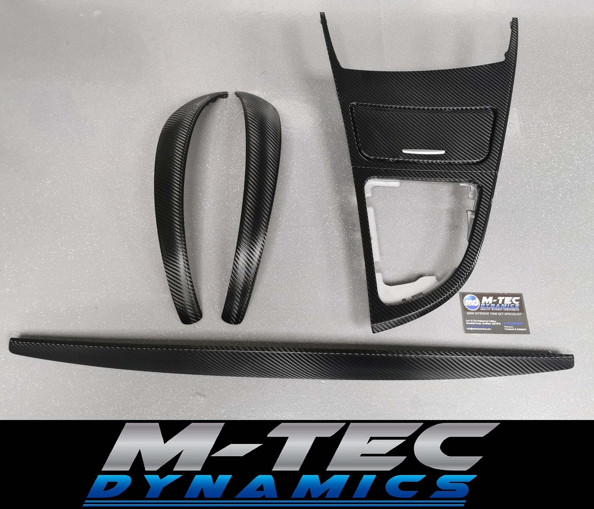 BMW E81 E82 INTERIOR TRIM SET - DEEP TEXTURED GLOSSY BLACK CARBON (MTD-TEX)