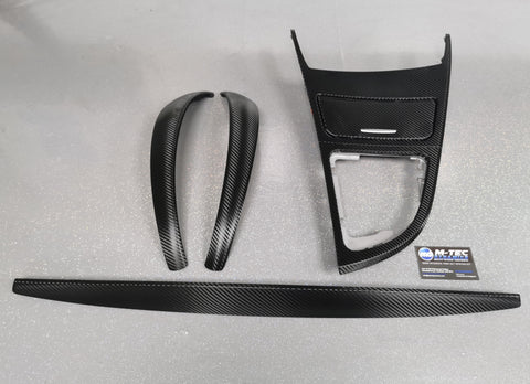 BMW E81 E82 INTERIOR TRIM SET - DEEP TEXTURED GLOSSY BLACK CARBON (MTD-TEX)