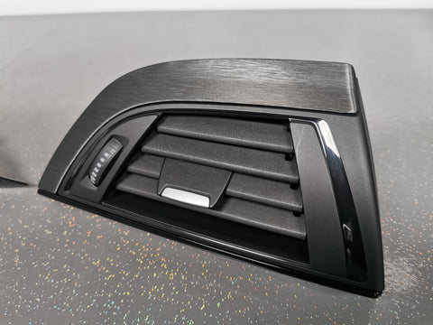 BMW F20 F21 F22 INTERIOR TRIM SET - GREY BRUSHED ALUMINIUM / GLOSS BLACK ACCENT (#8)