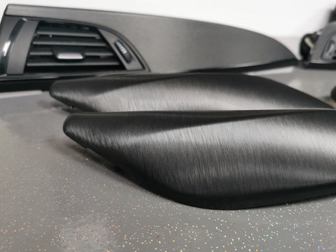 BMW F20 F21 F22 INTERIOR TRIM SET - GREY BRUSHED ALUMINIUM / GLOSS BLACK ACCENT (#8)