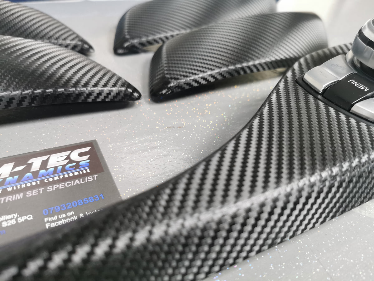 BMW F20 INTERIOR TRIM SET - TEXTURED CARBON / BLUE ACCENT