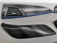 BMW F21 F22 INTERIOR TRIM SET - TEXTURED CARBON / BLUE ACCENT
