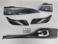 BMW F21 F22 INTERIOR TRIM SET - TEXTURED CARBON / BLUE ACCENT
