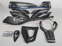WRAPPING SERVICE - BMW F2X INTERIOR TRIM SET - TEXTURED CARBON / BLUE ACCENT - F20 F21 F22 F23