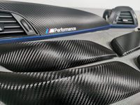 WRAPPING SERVICE - BMW F2X INTERIOR TRIM SET - TEXTURED CARBON / BLUE ACCENT - F20 F21 F22 F23