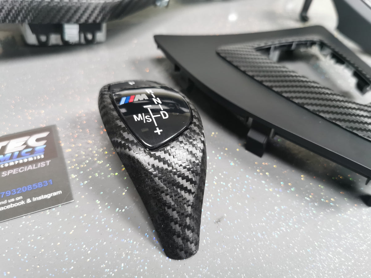 WRAPPING SERVICE - BMW F2X INTERIOR TRIM SET - TEXTURED CARBON / BLUE ACCENT - F20 F21 F22 F23