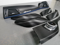 WRAPPING SERVICE - BMW F2X INTERIOR TRIM SET - TEXTURED CARBON / BLUE ACCENT - F20 F21 F22 F23