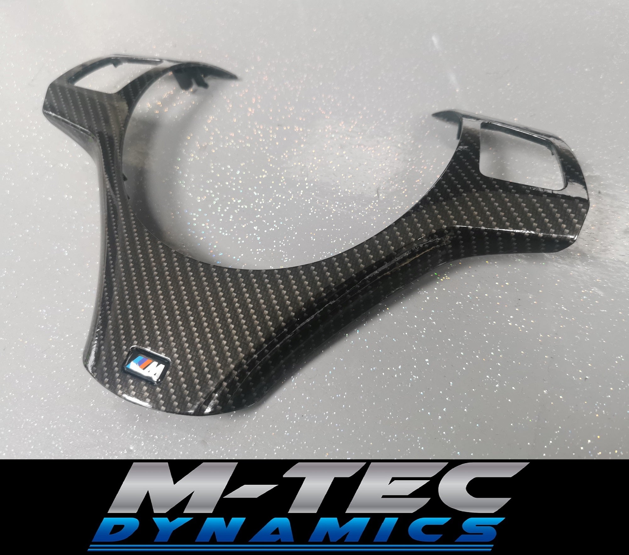 BMW E9X HIGH GLOSS CARBON M-SPORT STEERING TRIM (E90, E91, E92, E93) MTD-HG