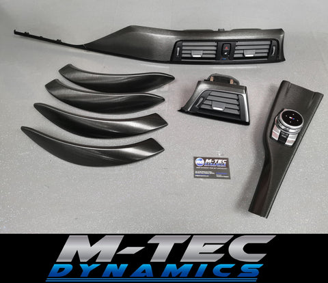 BMW F30 F31 F36 LCI INTERIOR TRIM SET - BLACK BRUSHED ALUMINIUM STEEL VINYL