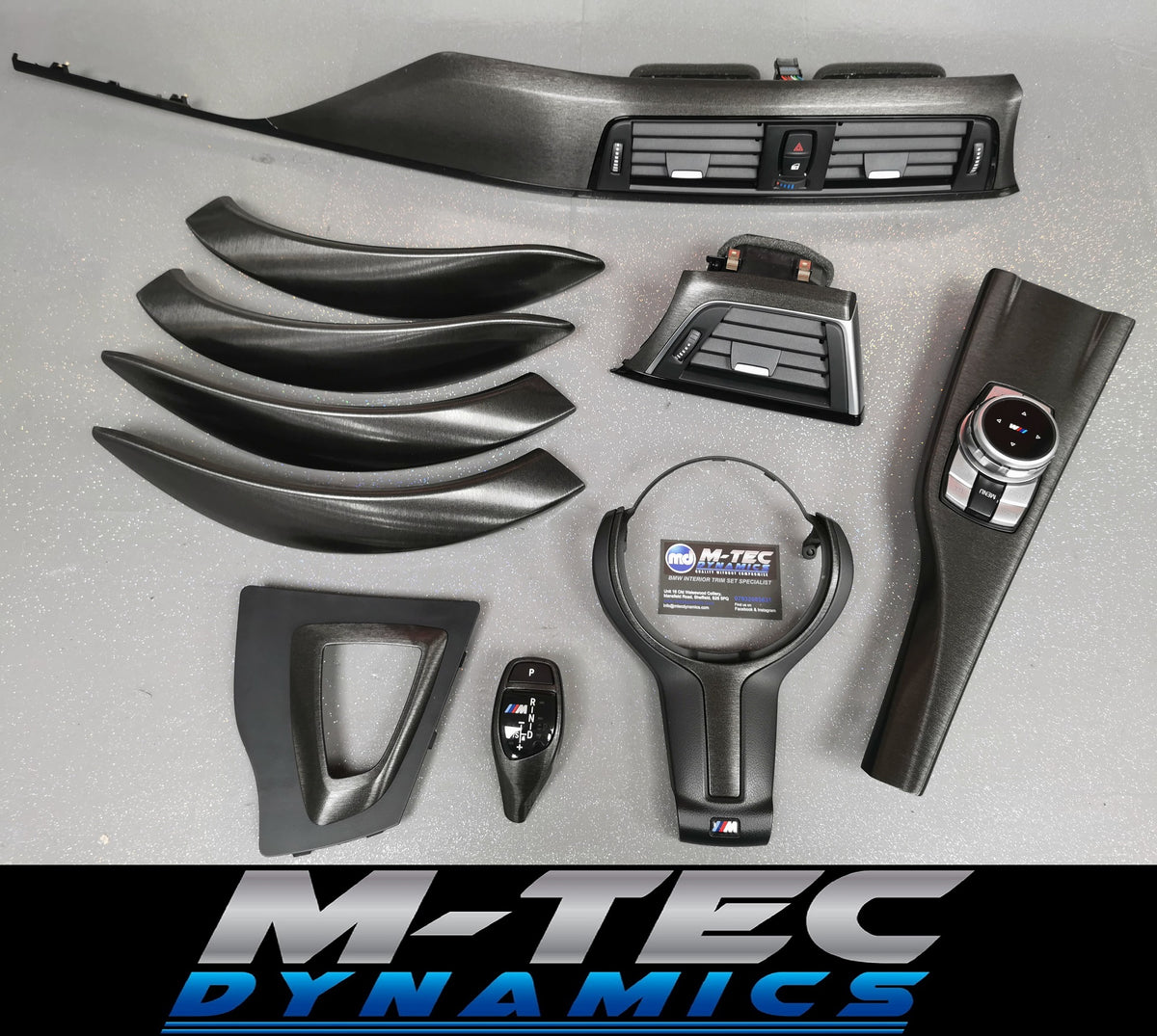 WRAPPING SERVICE - BMW F3X INTERIOR TRIM SET - BLACK BRUSHED ALUMINIUM - F30 F31 F32 F33 F36