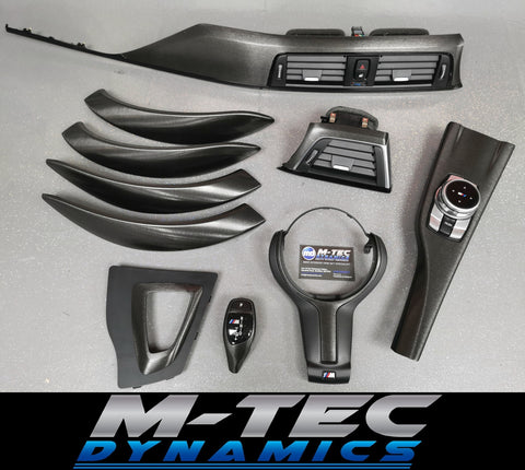 WRAPPING SERVICE - BMW F3X INTERIOR TRIM SET - BLACK BRUSHED ALUMINIUM STEEL - F30 F31 F32 F33 F36