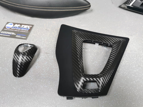 BMW F83 M4 DCT CONVERTIBLE INTERIOR TRIM SET - TEXTURED GLOSSY CARBON inc GEAR SHIFTER & LEATHER (MTD-TEX)
