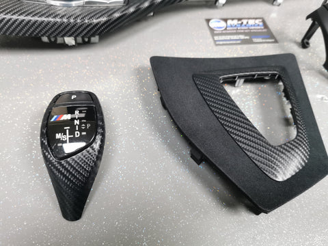 BMW F20 F21 F22 F23 LCI-2 CUSTOM INTERIOR TRIM SET - 4D CARBON / BLUE ACCENT - WRAPPING SERVICE