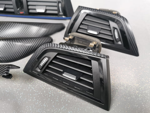 BMW F20 F21 F22 F23 LCI-2 CUSTOM INTERIOR TRIM SET - 4D CARBON / BLUE ACCENT - WRAPPING SERVICE