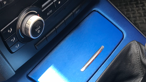 WRAPPING SERVICE - BMW E90 E91 E92 E93 INTERIOR TRIM SET - BLUE BRUSHED STEEL