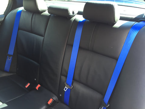 BMW E36 COUPE M3 CUSTOM BLUE FRONT SEAT BELT SET