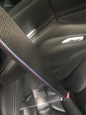 BMW E36 M3 CUSTOM M4 GTS COMPETITION STYLE TRI-COLOUR FRONT SEAT BELT SET