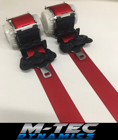 BMW E36 COUPE M3 CUSTOM RED FRONT SEAT BELT SET