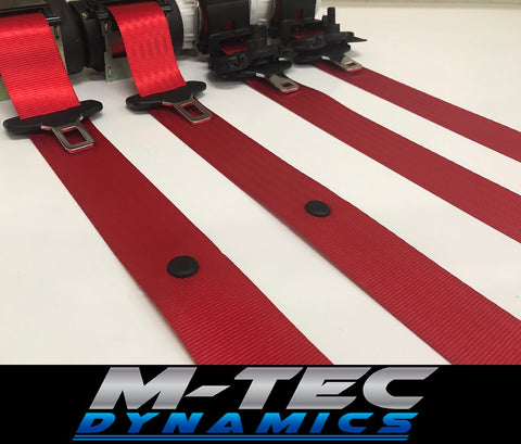 BMW E36 COUPE M3 CUSTOM RED FRONT SEAT BELT SET