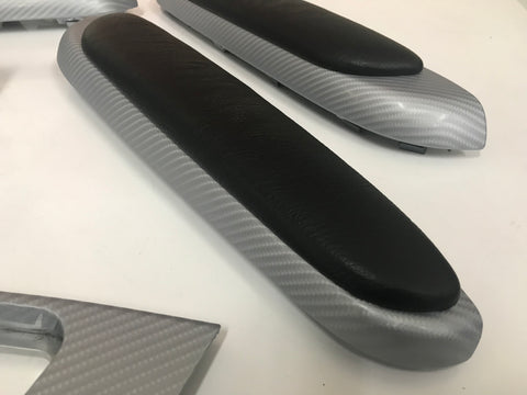 BMW E46 COUPE 4D GLOSSY SILVER CARBON TRIM SET