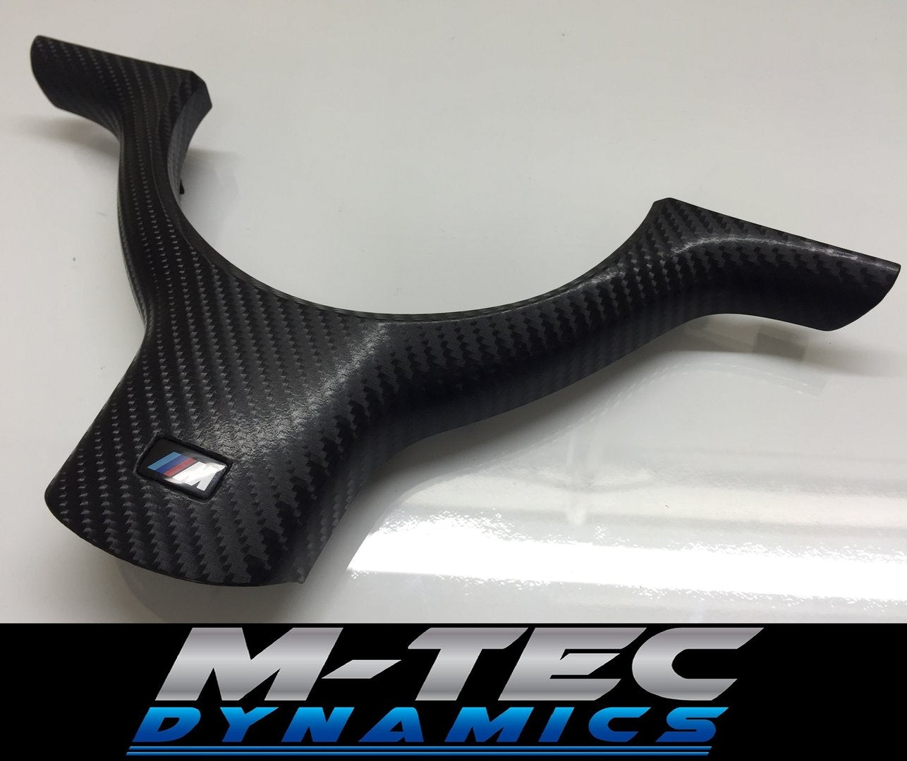 BMW E46 BLACK 4D GLOSSY CARBON STEERING TRIM