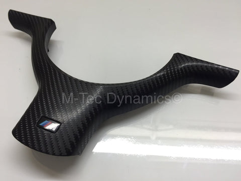 BMW E46 BLACK 4D GLOSSY CARBON STEERING TRIM