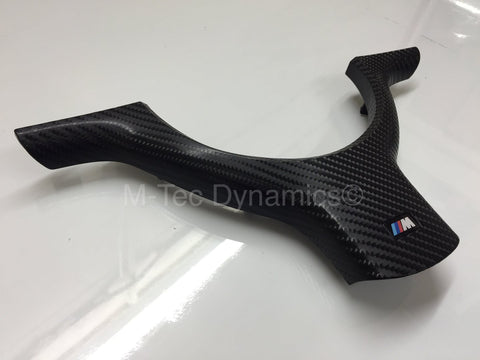 BMW E46 BLACK 4D GLOSSY CARBON STEERING TRIM