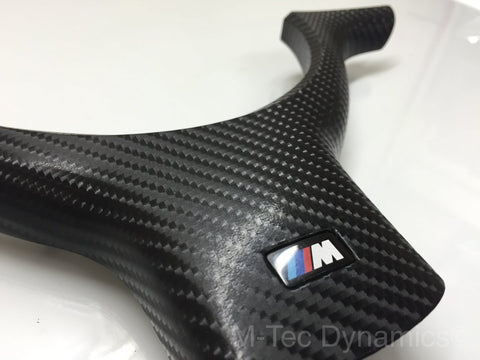 BMW E46 BLACK 4D GLOSSY CARBON STEERING TRIM