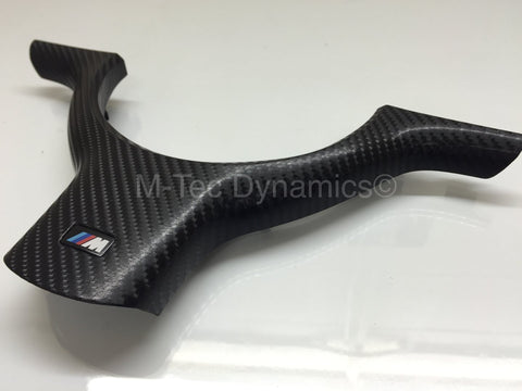 BMW E46 BLACK 4D GLOSSY CARBON STEERING TRIM