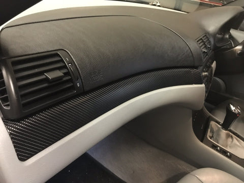 BMW E46 COUPE BLACK 4D CARBON TRIM SET INC STEERING TRIM