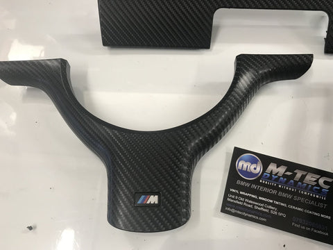 BMW E46 COUPE BLACK 4D CARBON TRIM SET INC STEERING TRIM