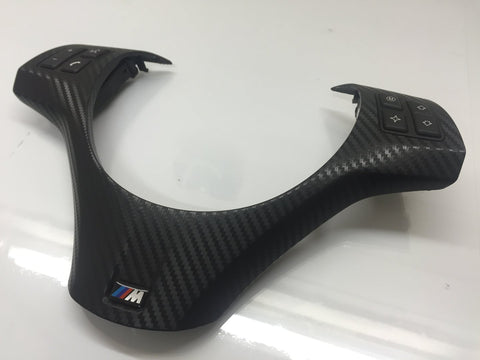 BMW E90 E92 M3 BLACK CARBON STEERING WHEEL TRIM