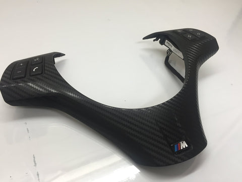 BMW E90 E92 M3 BLACK CARBON STEERING WHEEL TRIM